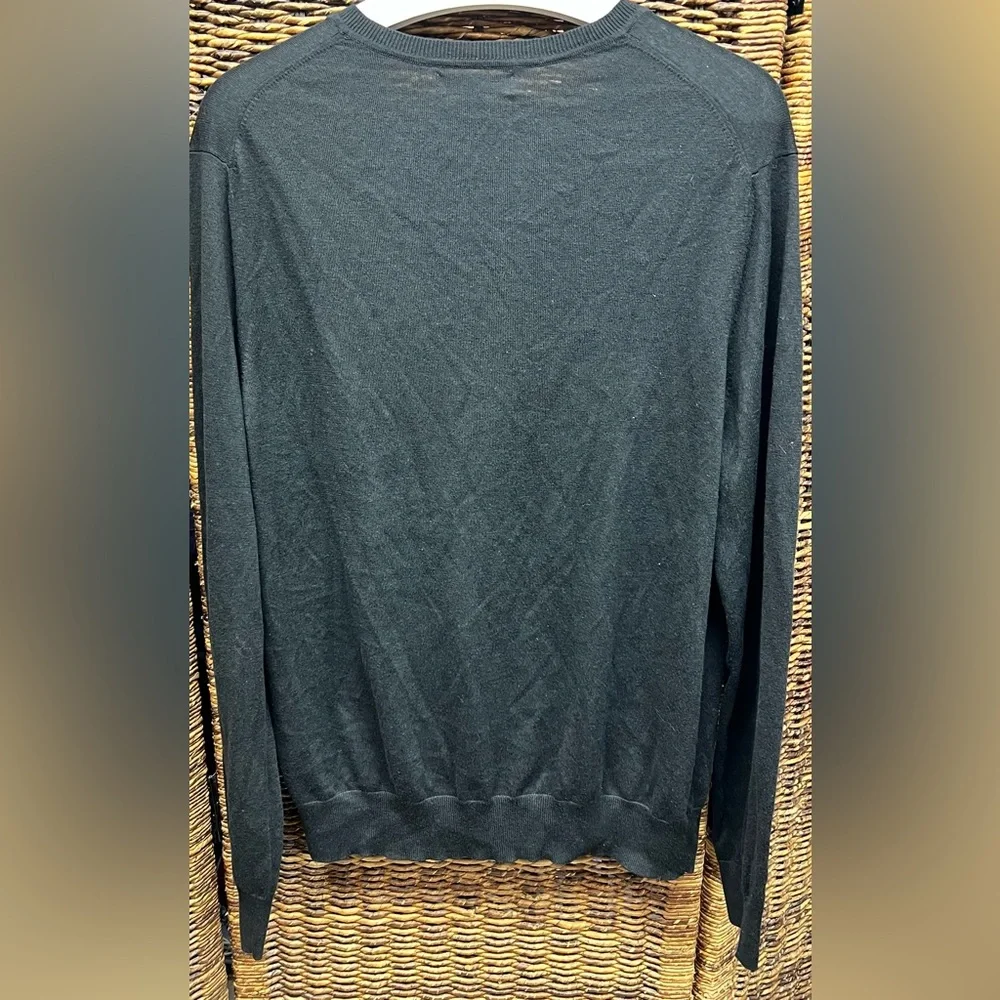 Banana Republic Black V-Neck Sweater- Lightweight Luxury, Silk/Cotton/Cashmere-L